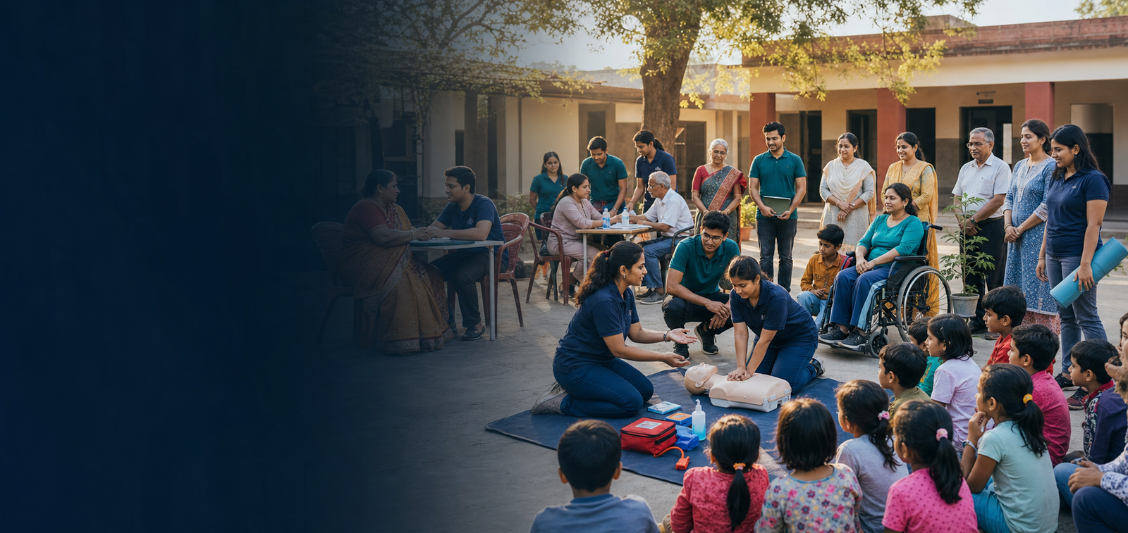 Resilience Foundation volunteers and community members participating in an inclusive outreach and safety-learning program