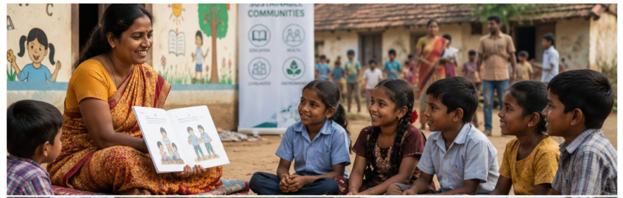 Children participating in an education program