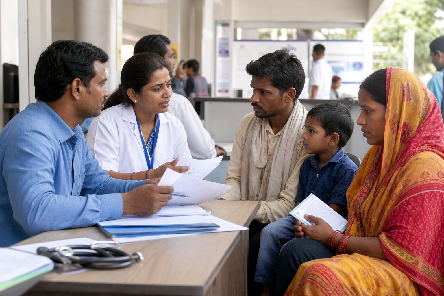 A migrant family receiving coordinated legal and social support